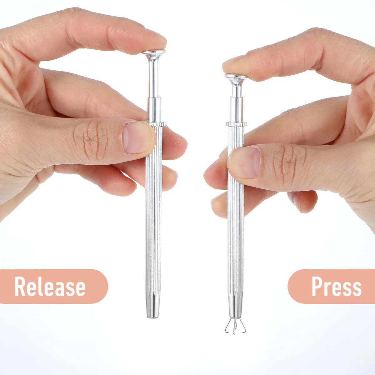 Nogeqi 3 pinze per piercing per sfere, piercing a sfera, ausilio per la sostituzione, pinza per piercing con 4 artigli, strumento per sfere, per gioielli, perle, orologi, pietra, diamanti