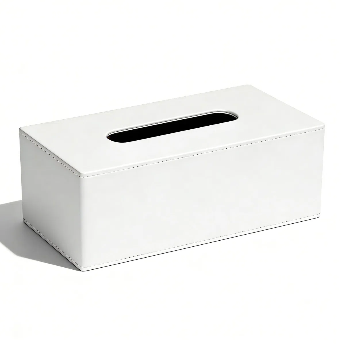 NICEME Scatola di Fazzoletti in Pelle PU, Porta Fazzoletti da Scrivania, Dispenser per Fazzoletti, Adatta per Ufficio e Casa, 25 x 14 x 10 cm, Bianco