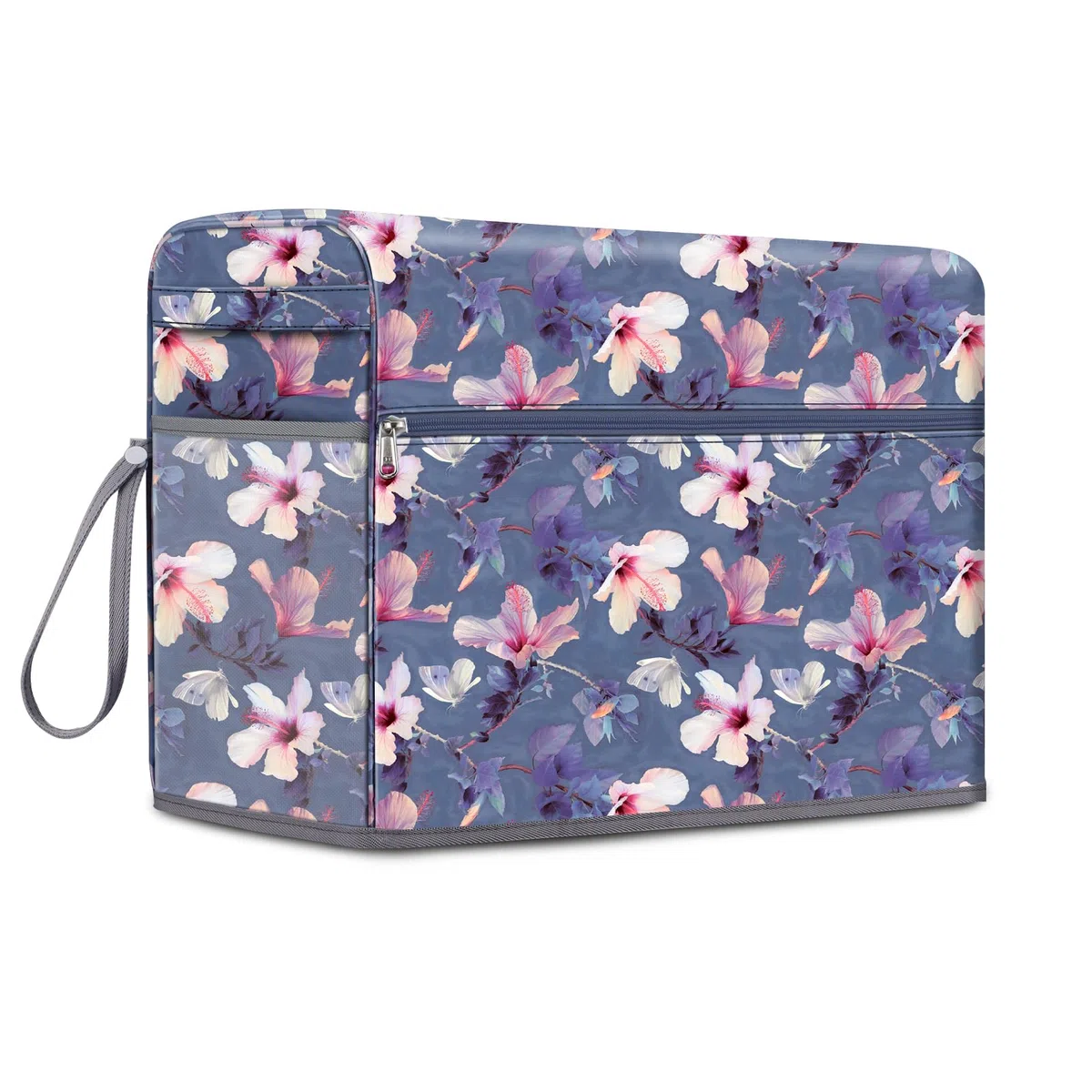 FINPAC Copertura per Macchine da Cucire, Copertura Antipolvere con tasche compatibile con la maggior parte delle macchine da cucire standard Singer e Brother, (Blooming Hibiscus)