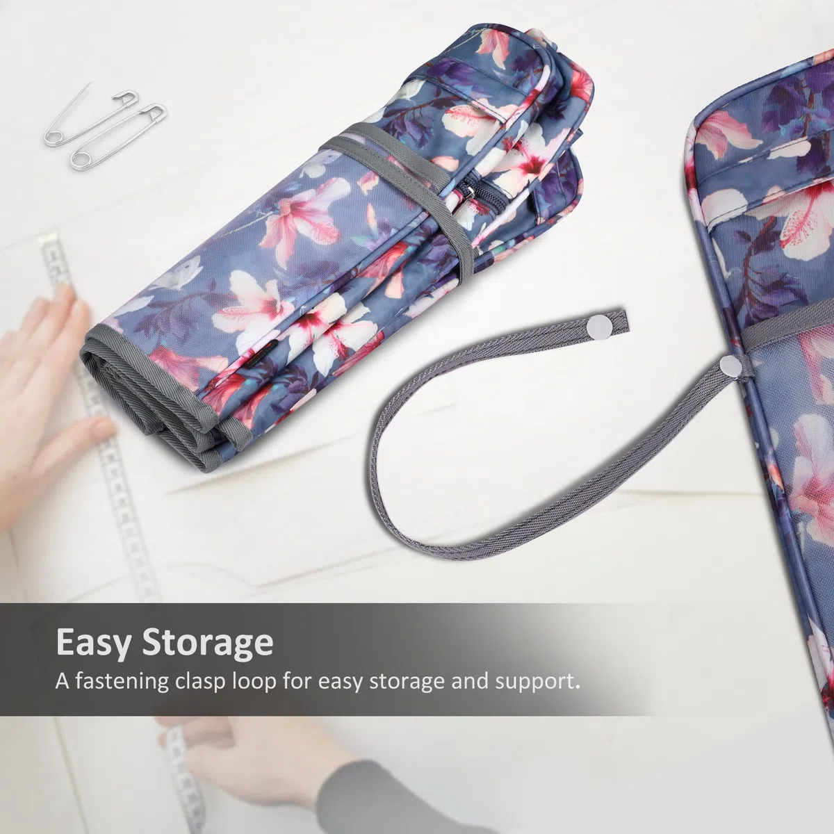 FINPAC Copertura per Macchine da Cucire, Copertura Antipolvere con tasche compatibile con la maggior parte delle macchine da cucire standard Singer e Brother, (Blooming Hibiscus)