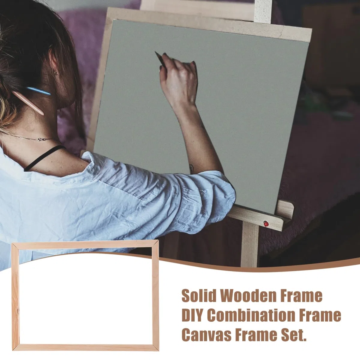 Set Cornice in Legno Massello 40x50 Cm per Pittura a Olio, Telaio Fai da Te Barre per Tensione Tela, Supporto Pratico per Artisti e Appassionati di Pittura Creativa