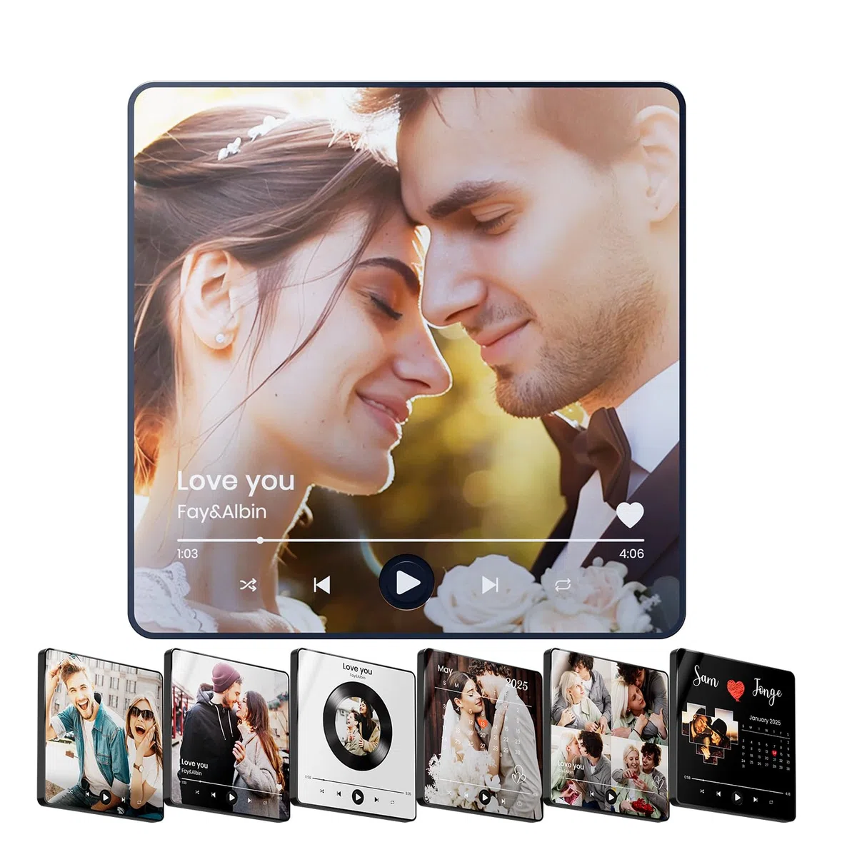 Magnete da Frigorifero con Album Musicale Personalizzato，lettore musicale personalizzabile con foto, compleanno San Valentino Natale canzone spotify regalo