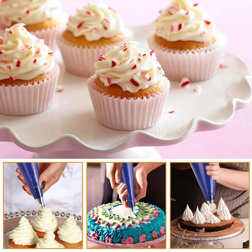 50 Pezzi sac a Poche Grandi, 52x25 cm Extra Large Sacchetti per Pasticceria | Sacca à Poche Monouso Grande Blu, per Decorazione Dolci, Torte, Cupcakes