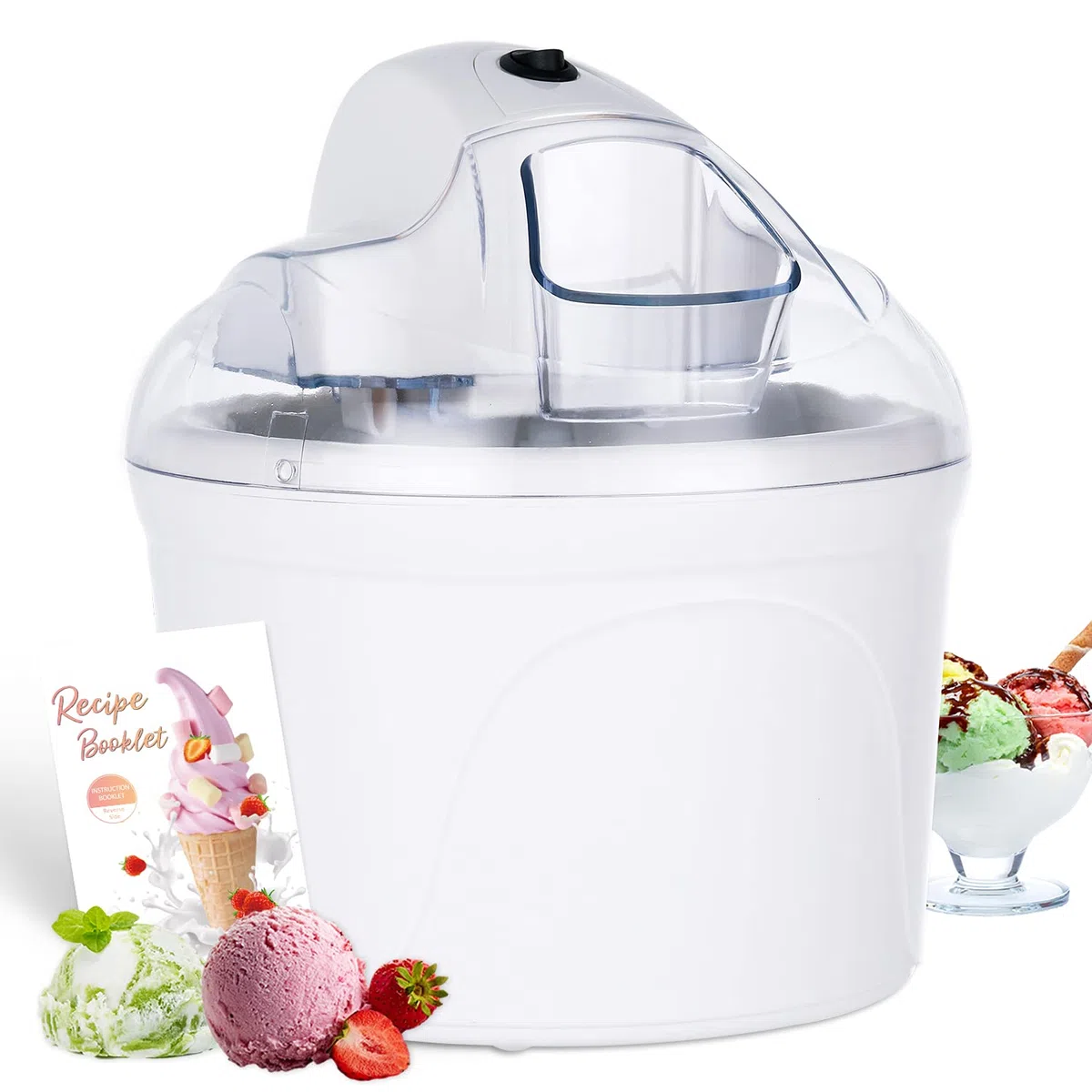 Vpcok Direct - Macchina per fare il gelato 1,5L Sorbetto e Yogurt Congela in 30 minuti