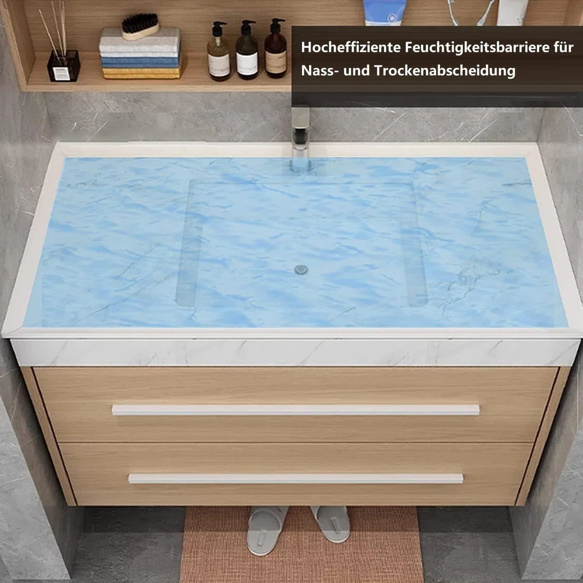 Strisce Impermeabili in Silicone per cucine e bagni, Fermi d'Acqua autoadesivi in Silicone, Fermi Doccia per cabine Doccia, lavandini, Bordi di vasche da Bagno (Grigio, 105CM)