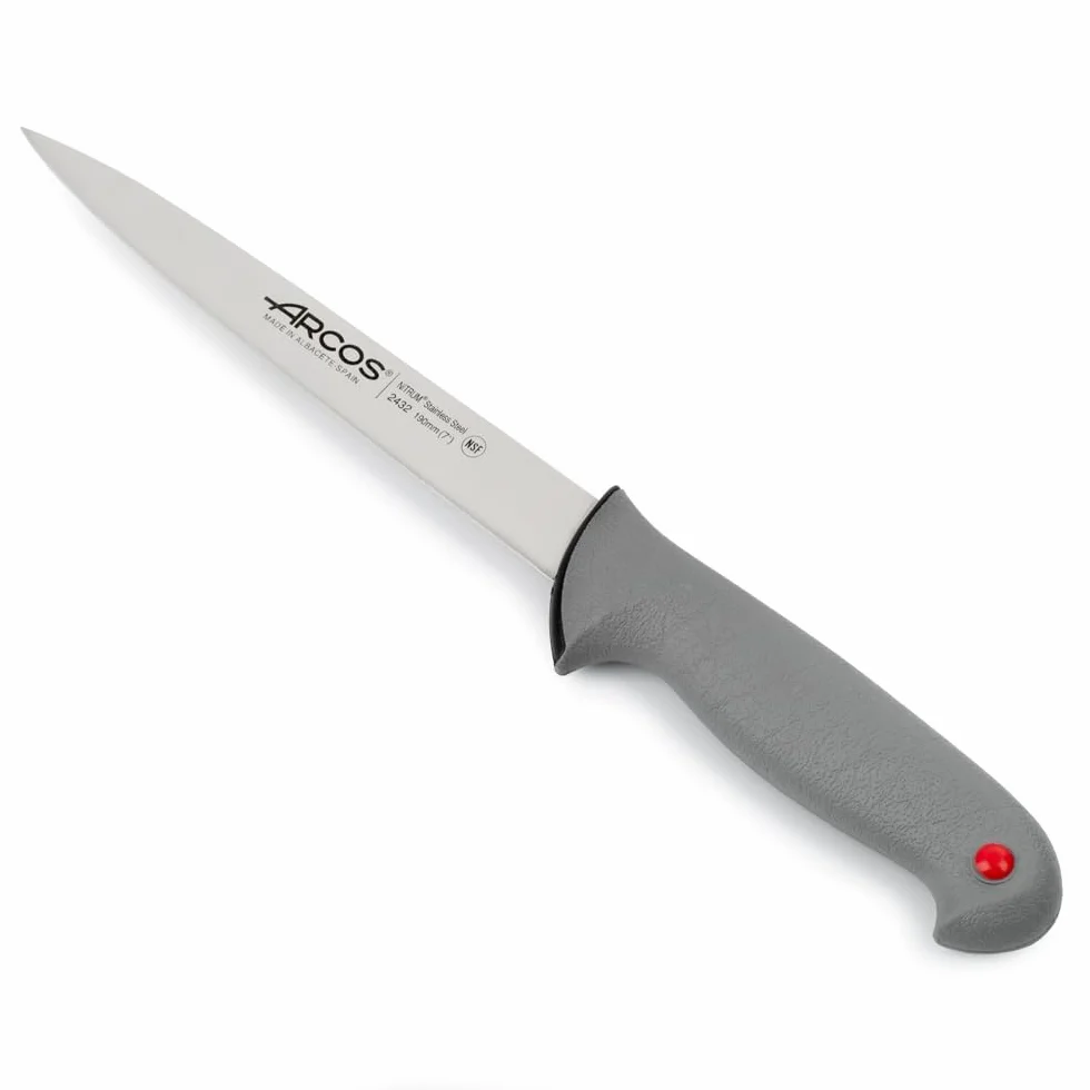 Arcos Serie Colour Proof - Coltello di Filetto Coltello Bistecca - Lama Acciaio Inossidabile Nitrum 190 mm - Manico Polipropilene Coperto da Elastomer Colore Nero