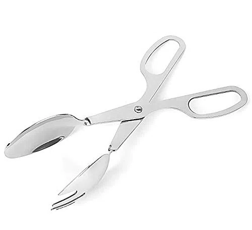 Gwill - Pinze per insalata, cucchiaio, forchetta, in acciaio INOX