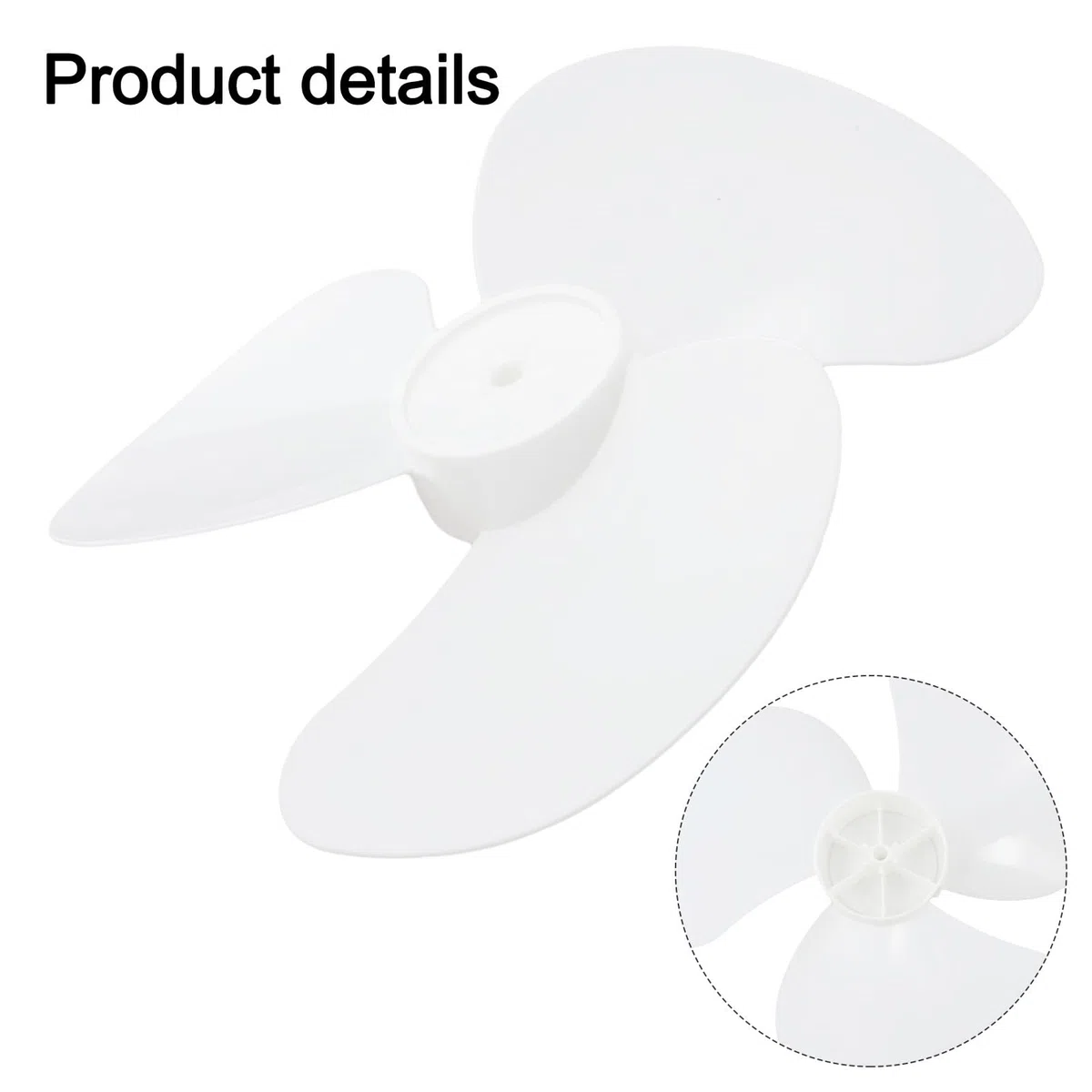 Ventola di ricambio a 3 pale, 30 cm, in plastica, diametro 30 cm, foro da 8 mm, per ventilatori da tavolo, da parete, a piedistallo, bianco