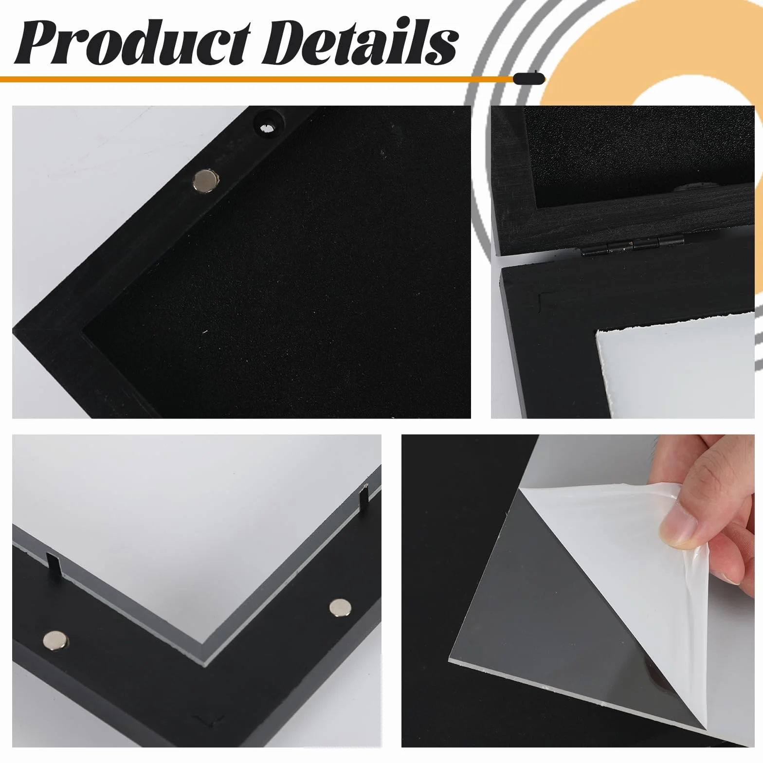 Cornici per dischi in vinile da parete, Cornice per dischi con protezione UV e antigraffio, Cornice per vinile e copertine LP, Cornice per album per copertine LP da 30,5 x 30,5 cm Nero (3
