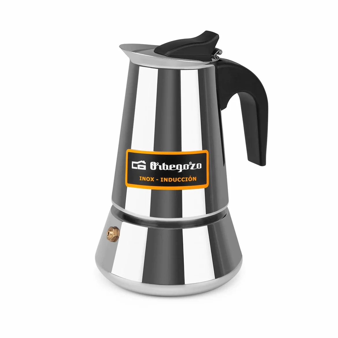 Orbegozo KFI 460, caffettiera induzione, 4 tazze, manico ergonomico, adatta per piani cottura a gas, elettrici e in vetroceramica, lavabile in lavastoviglie, colore acciaio inox
