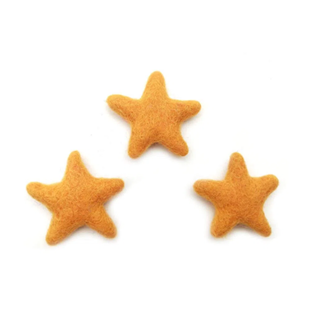 Stelle colorate in feltro, decorazioni fai da te, 10 pezzi, 7 cm, 100% lana