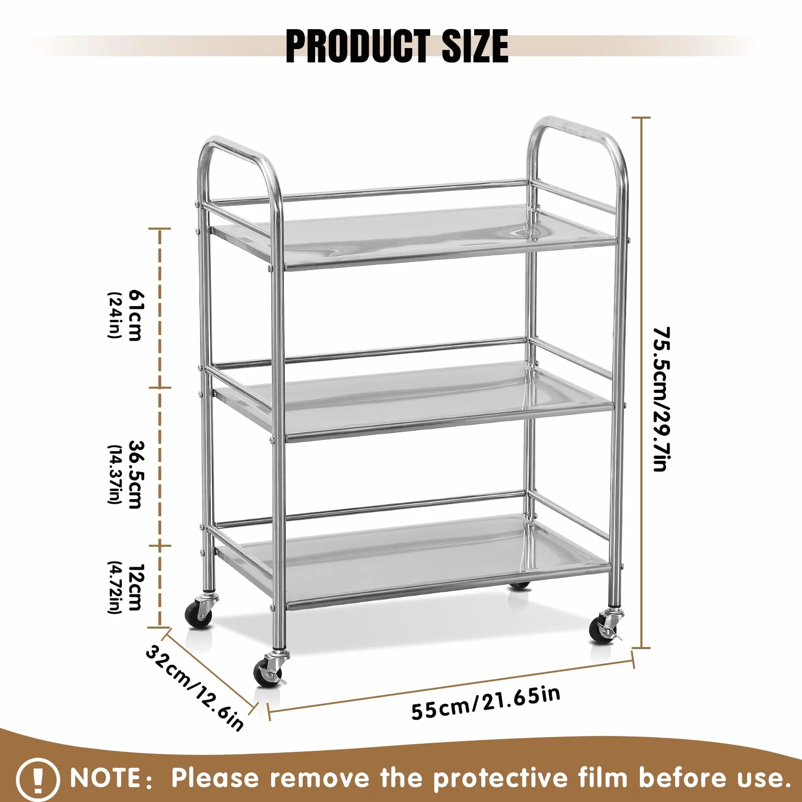 Carrelli di servizio in acciaio inox, carrelli da cucina, carrelli di servizio con rotelle, carrelli stretti per cucine, laboratori, uffici e soggiorni