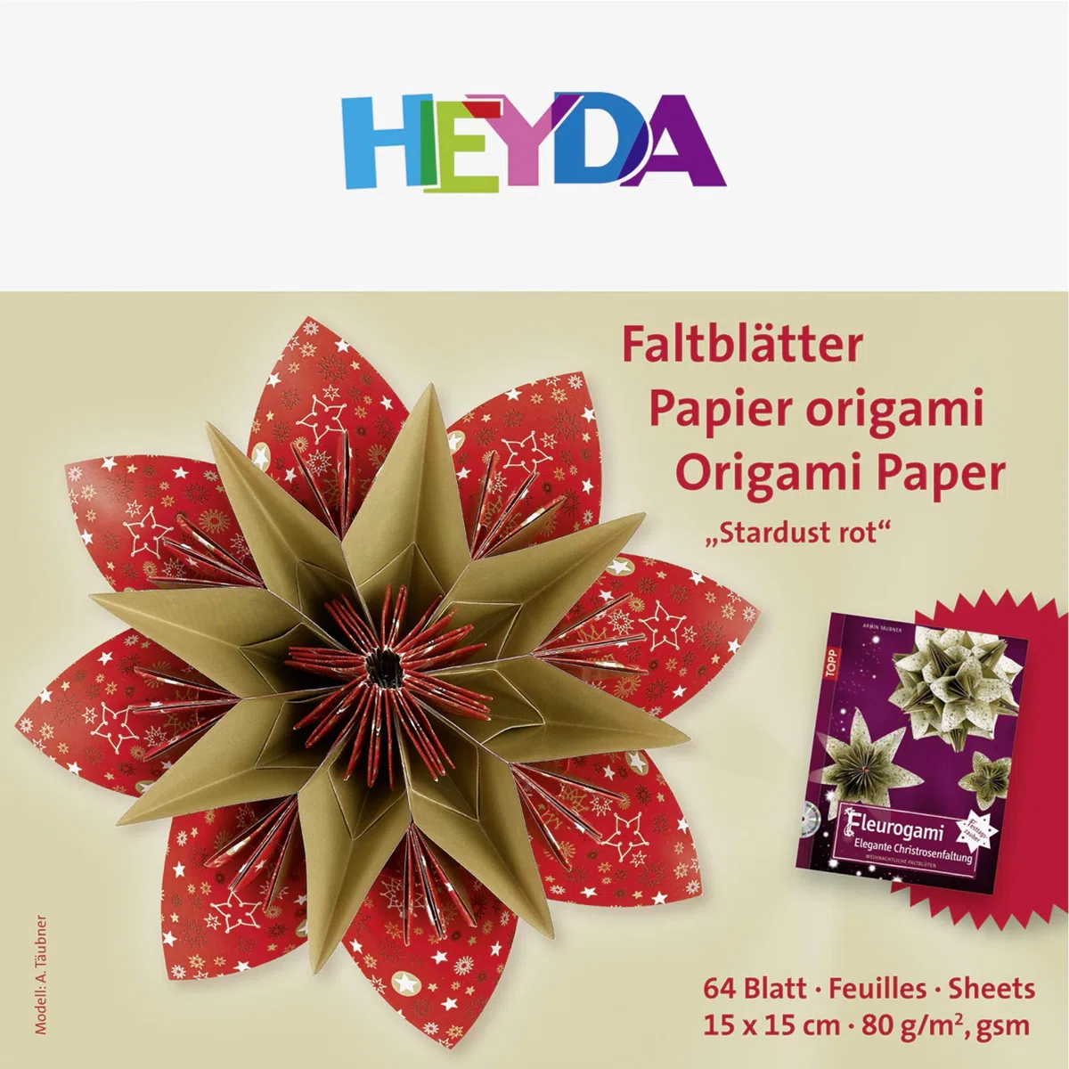 HEYDA Origami Faltblätter Stardust rot