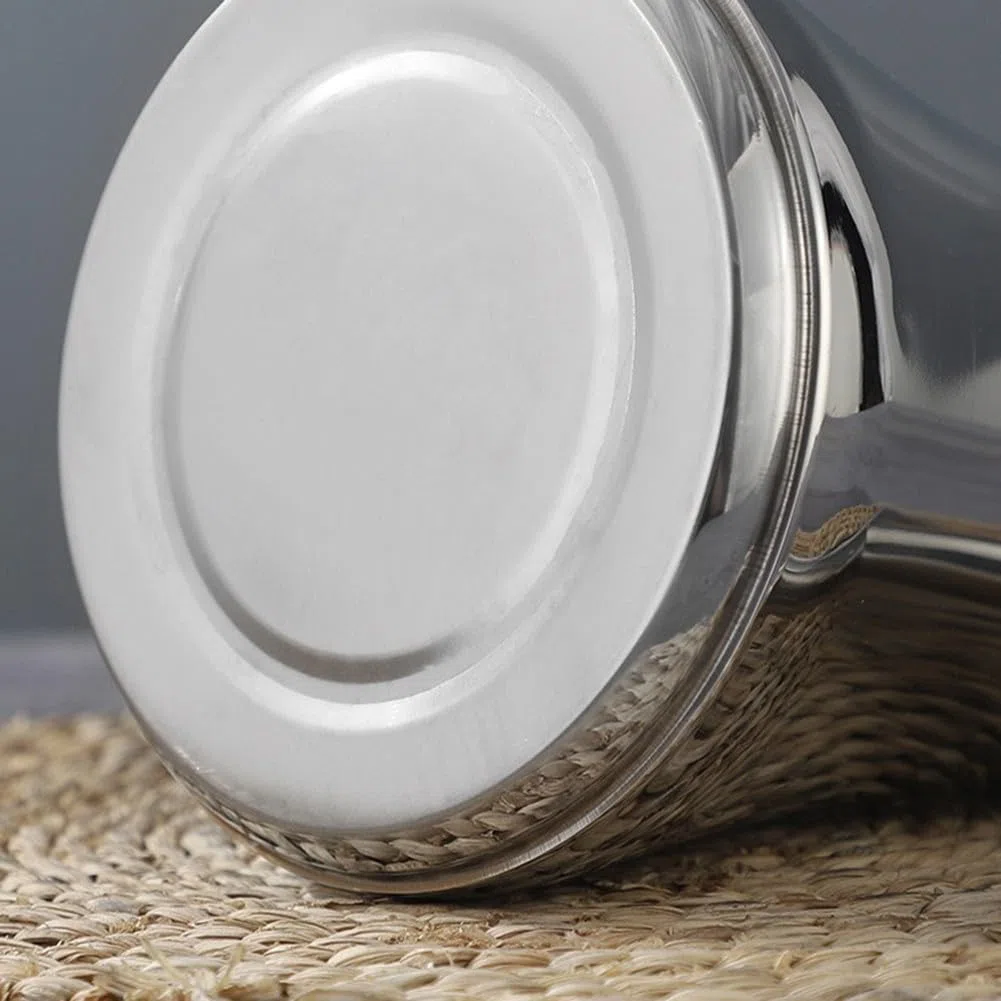 Teiera in acciaio inox con fondo spesso e filtro integrato, adatta per preparare tè e caffè su fornelli a induzione o a fiamma libera (1,5 l, argento)
