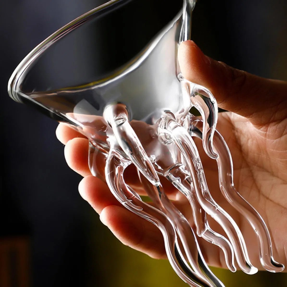 Bicchiere da Cocktail 150ml Pratico e Facile da Pulire in Vetro Trasparente a Forma di Polpo Infrangibile per Banchetti e Matrimoni Eleganti