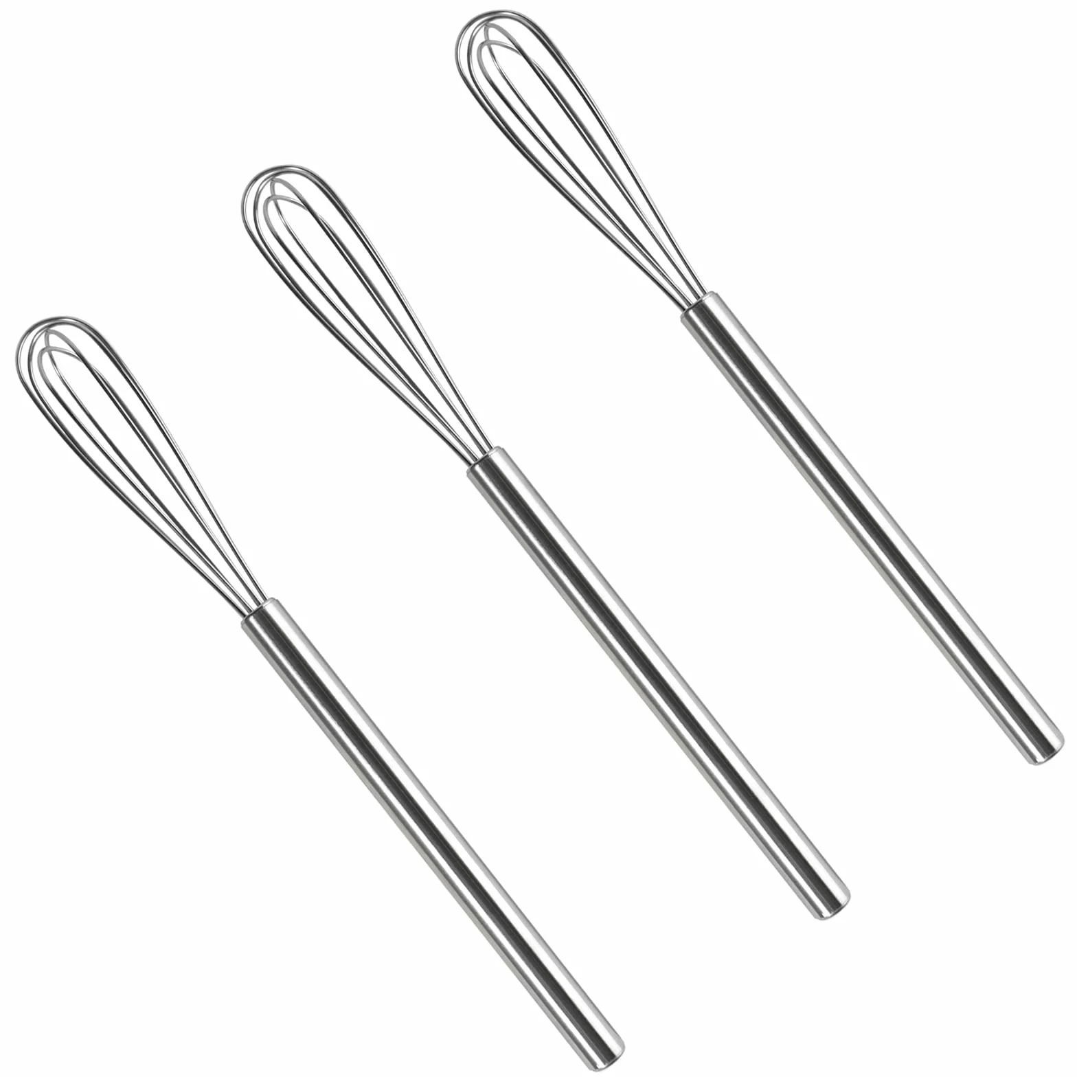 Webake Set di 3 Fruste in Acciaio Inox - Mini Frusta per Mescolare, Montare e Frustare