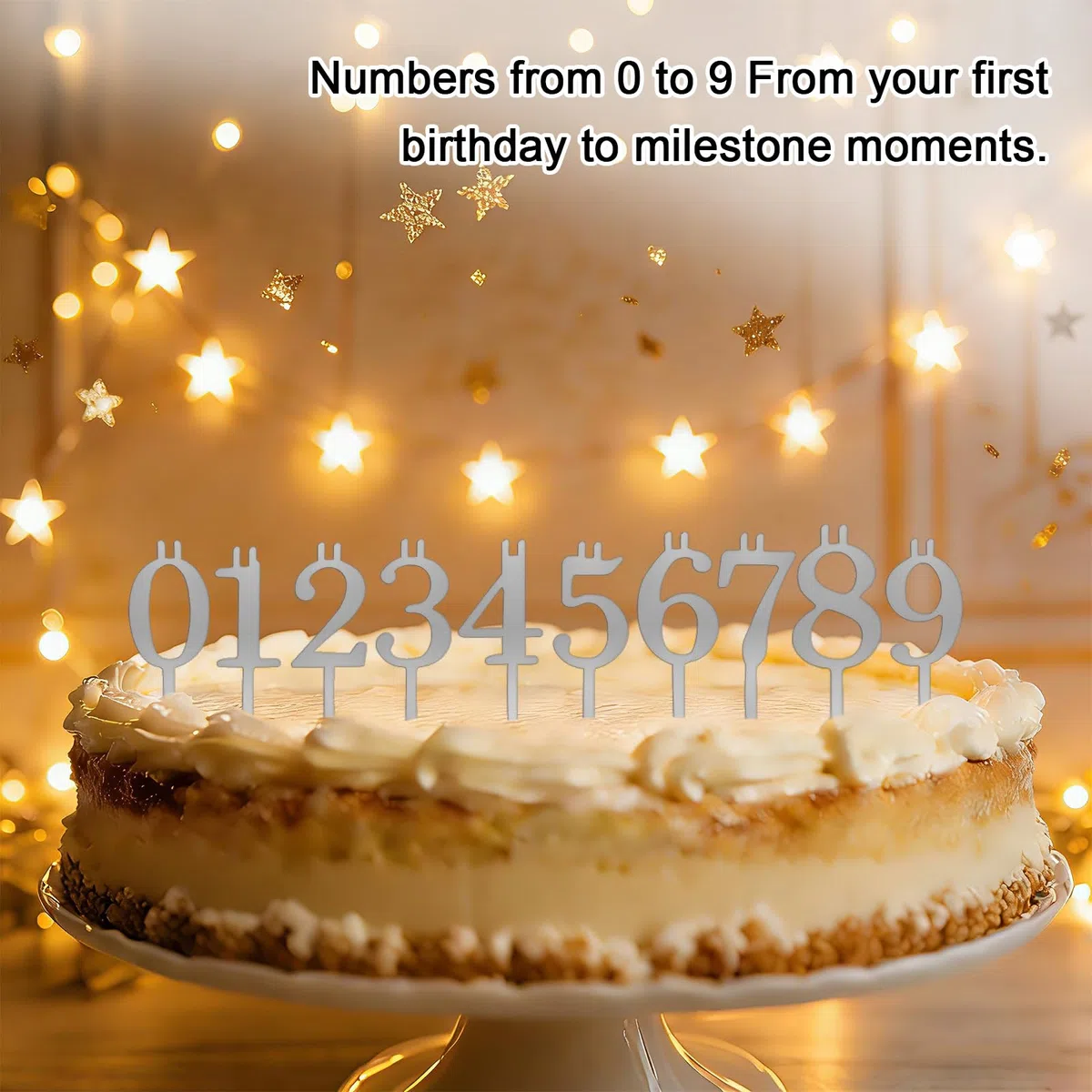 20pz Riutilizzabile Numero Candela Porta Set, Metallo Compleanno Torta Cime Portante con Numeri 0-9 per Anniversario Matrimonio Festa Decorazione Forniture Accessori (Argento-Tono)