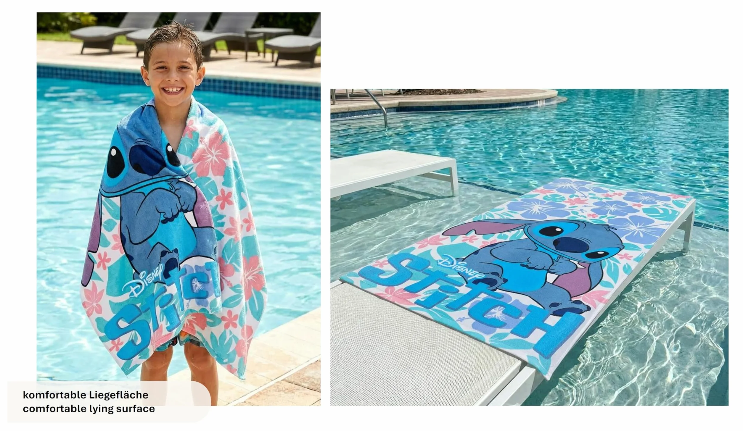 Theonoi Disney Lilo und Stitch - Asciugamano da bagno per bambini, 70 x 140 cm, 100% cotone, per ragazzi e ragazze, standard Öko Tex