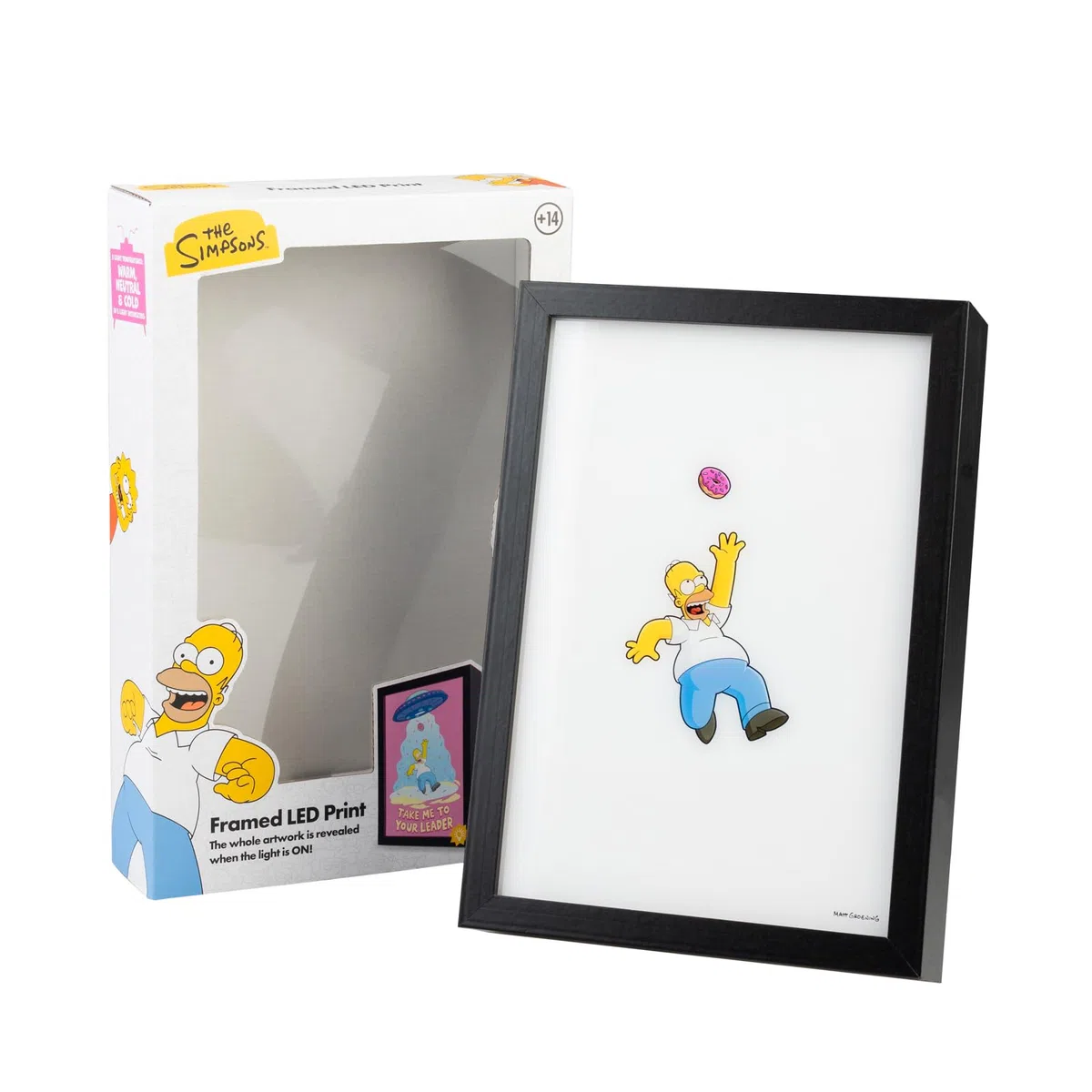 Grupo Erik Quadro Luminoso LED The Simpsons - Lampada da Tavolo Decorativa con Cornice per Gaming Room, Effetto Doppia Immagine e 15 Modalità di Luce | Cavo USB Incluso (20 x 28 x 5 cm)