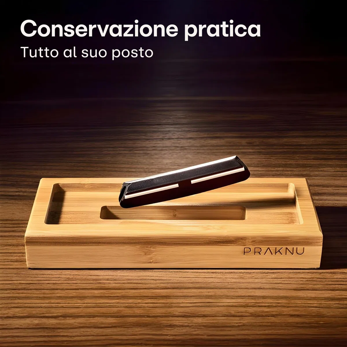 Praknu Pietra per Affilare 2-in-1 Affilacoltelli Cote 1000/6000 Grana Combinazione Affilacoltelli Professionale - con Stand Silicone Antiscivolo & Bambù