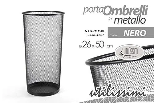 Gicos Porta ombrelli in metallo nero trafotato tondo shabby chic 26 * 50 cm portaombrelli NAD-797378