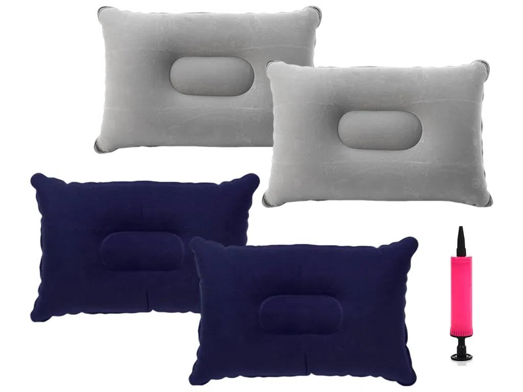 4PCS Cuscini Gonfiabili, Cuscino Gonfiabile da Campeggio Inviare Pompa, Cuscino da Viaggio Ultraleggero, Cuscino da Viaggio Gonfiabile, Cuscino Campeggio,per Campeggio,Spiaggia,Viaggi(2 Colori)