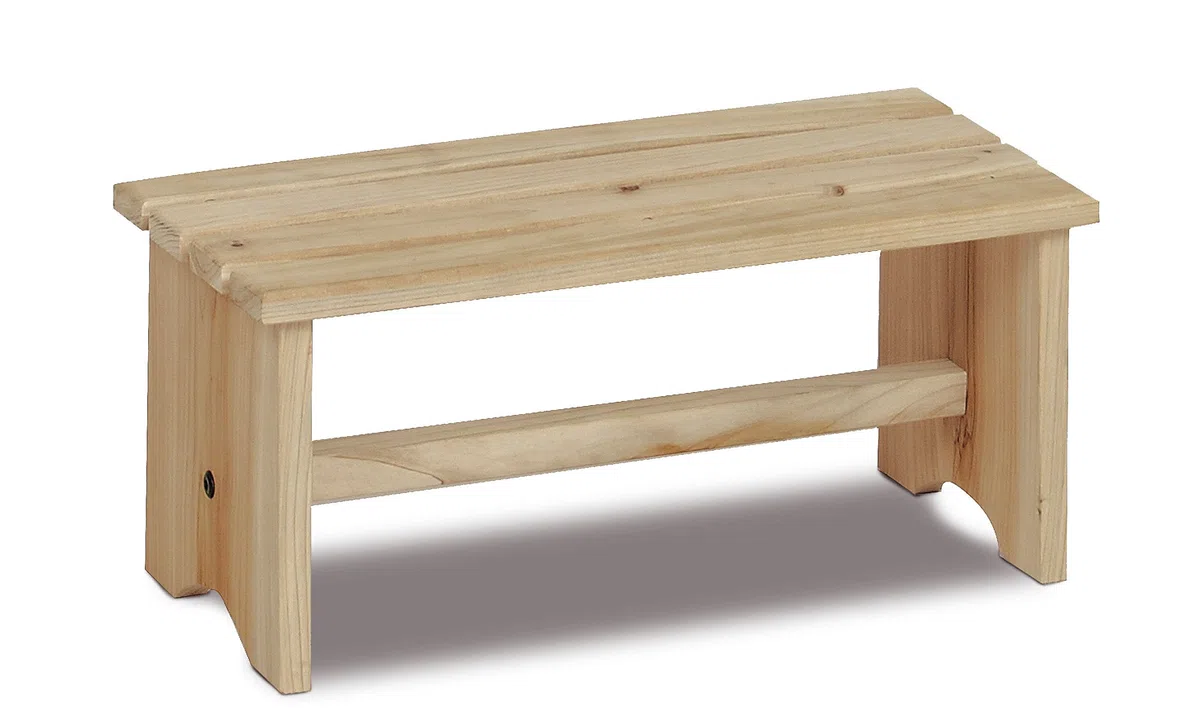 King Collection King Home S1513042 Poggiapiedi in Legno, 35 x 17,5 x 15,5 cm