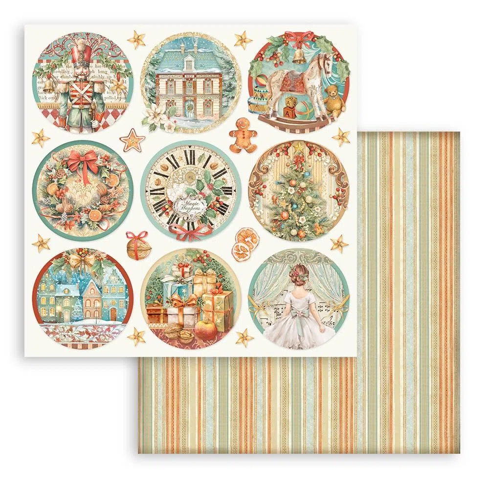 Stamperia - Scrapbook Paper Pad for Scrapbooks, Album, Card Making, Bullet Journals, and More, Acid Free, Double Sided, Perfect for Hobbies, Crafts and Gifting (The Nutcracker) (30,5 x 30,5 cm)