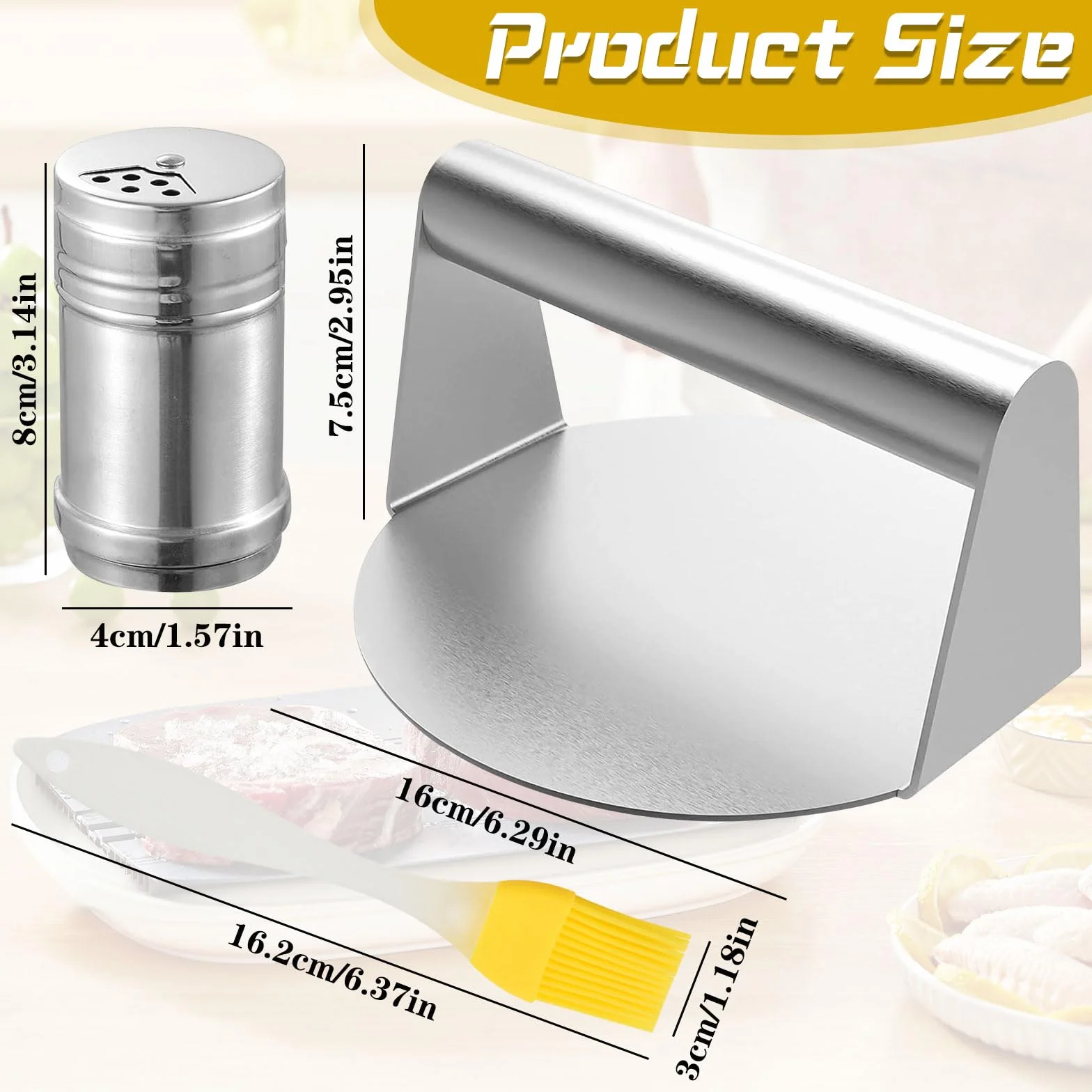 Batticarne Burger Pattie Presse – Pressa per Hamburger e schiaccia Hamburger, Ideale per grigliate all'aperto, Hamburgers e panini