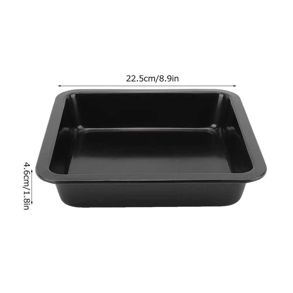 Hapivipa Stampo per Torta, paa Quadrata Antiaderente per Torta Quadrata in Acciaio per Pizza Vassoio Cucina Anche Strumenti di Cottura per panetterie e Dessert di Torte e Dessert (Nero)