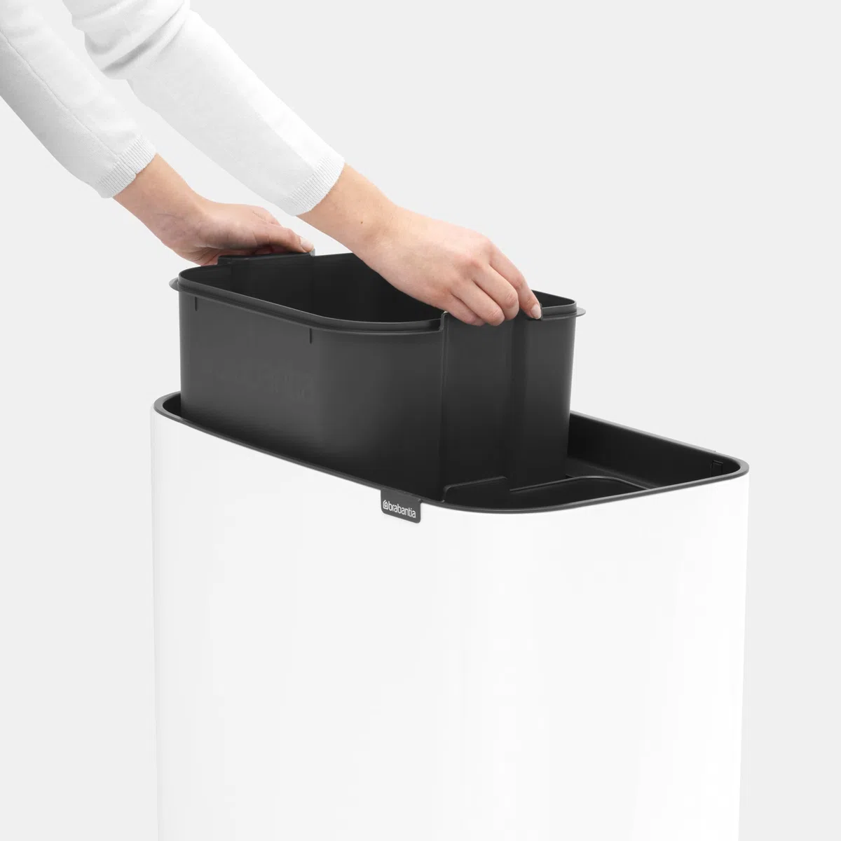 Brabantia Bo Touch Bin Pattumiera, Metallo, Bianco, 11 + 23 Litri