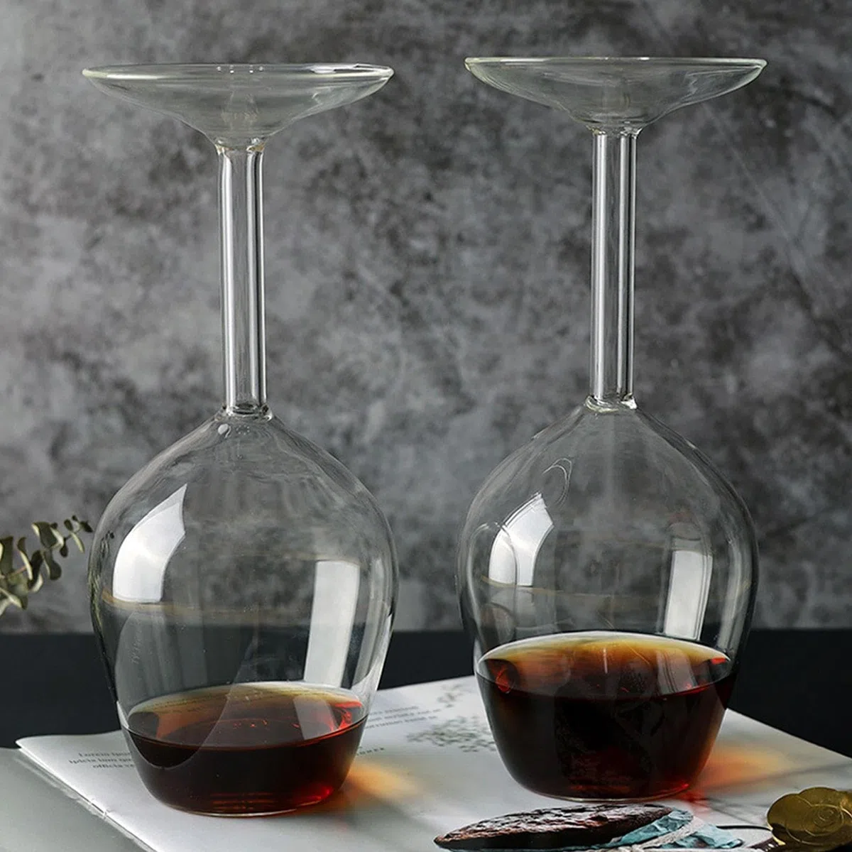 Bicchiere da vino a testa in giù, 400 ml, moderno, bicchiere da vino , novità per bevande calde e fredde, regalo di compleanno, San , Natale