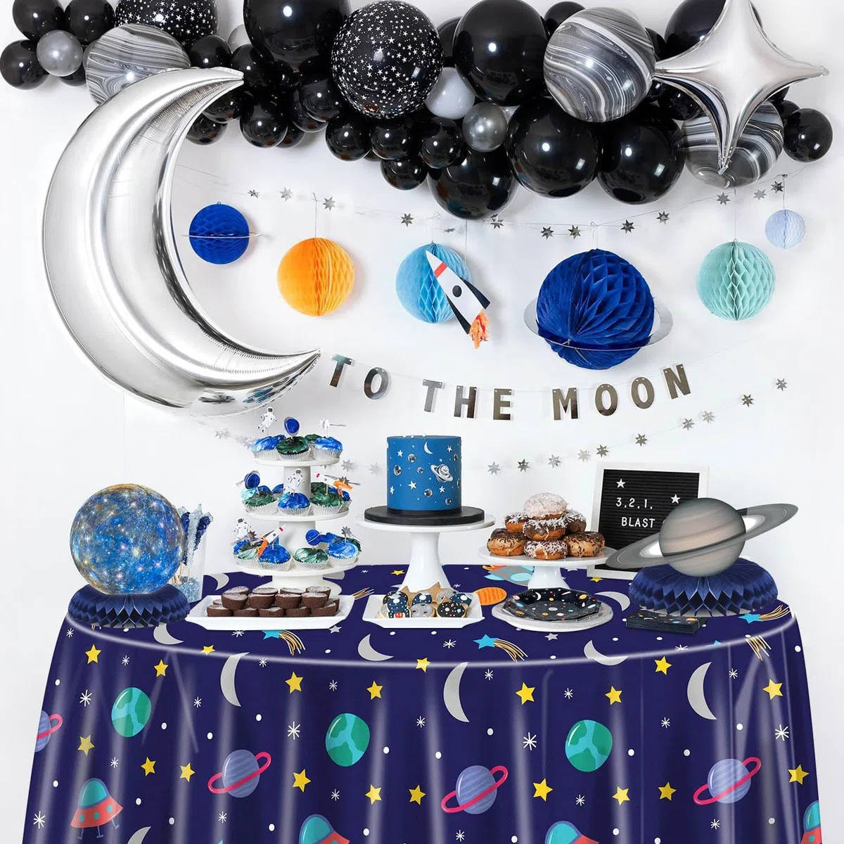 Decorazioni per feste a tema spaziale Pianeti Sistema Solare Centrotavola a nido d'ape per tavoli - 10 pezzi Galaxy Pianeti Modelli Spazio per Spazio Esterno Forniture Decorazione per Feste