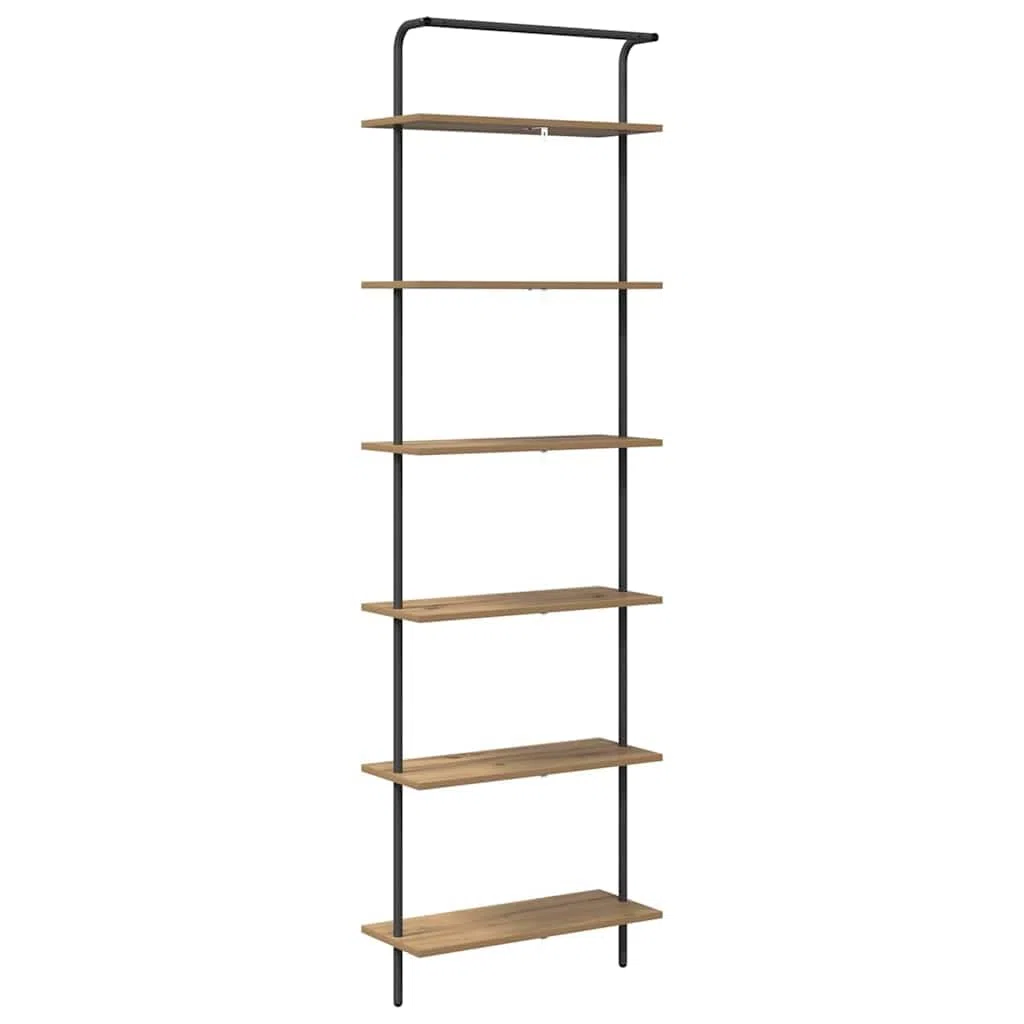 Generico Libreria Rovere Artigianale 60 x 24 x 203 cm Legno Multistrato,Nero,11.91kg,879976