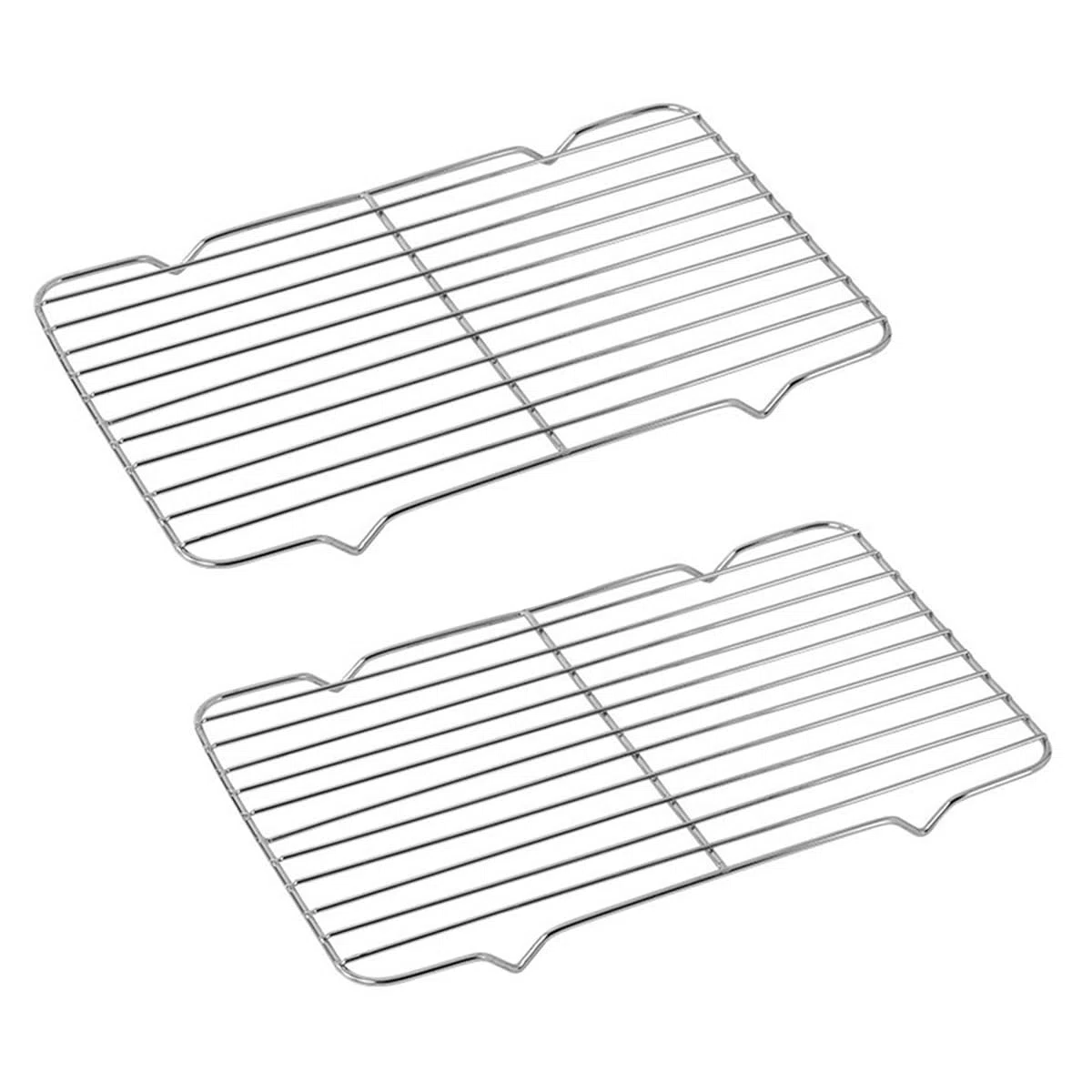 2 mini griglie in acciaio inox per la cottura al forno, 22x15x1,5 cm, griglie in metallo per forno adatte a piccoli vassoi, atossiche e antiruggine, adatte al forno e alla lavastoviglie