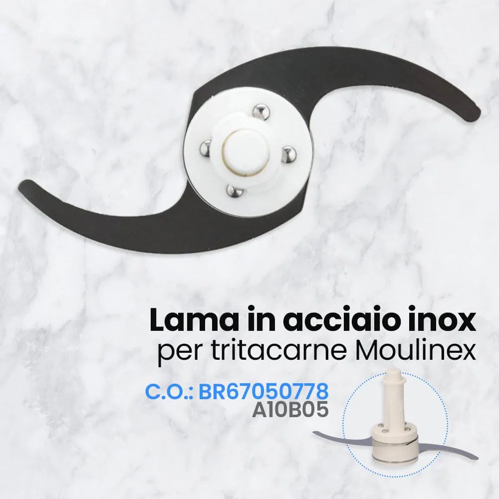 Anakel Home Lama di Ricambio per Tritacarne SS-193009 Compatibile con Moulinex A320R1, A327R1 Tritacarne Elettrico | 2 Lame, Acciaio Inossidabile, Taglio Preciso