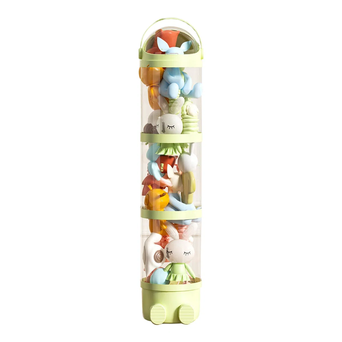 Generico Porta Peluche Organizer a Tubo - Tubo di Deposito Verticale per Giocattoli da 162 cm,Porta Bambole a 4 Strati per Soggiorno, Camera da Letto e Sala Giochi