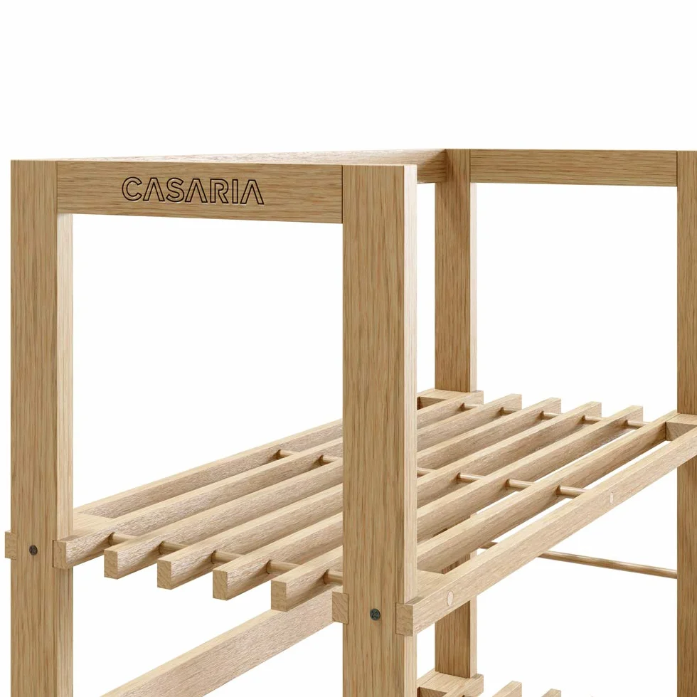 Casaria Scaffale da bagno in Legno 5 Ripiani Mobiletto da Cantina 135,5 x 58 x 27 cm Libreria Salvaspazio Portaoggetti
