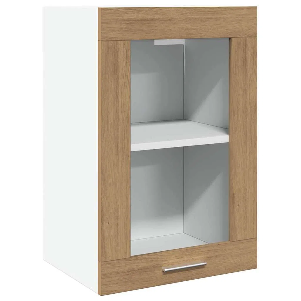 vidaXL Pensile Vetro “Lyon” Rovere Artigianale 40x31x60 cm