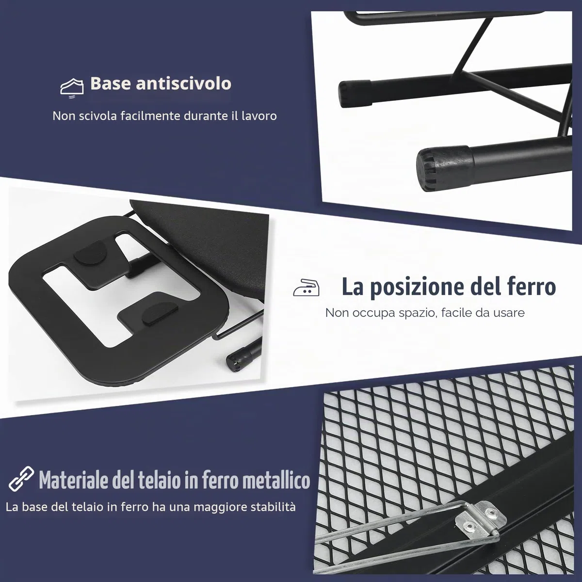 Rainberg Asse da stiro da tavolo, design pieghevole piccolo, gambe pieghevoli antiscivolo, rivestimento in 100% cotone con strato in schiuma, poggia ferro da stiro a vapore, leggero, spazio limitato,