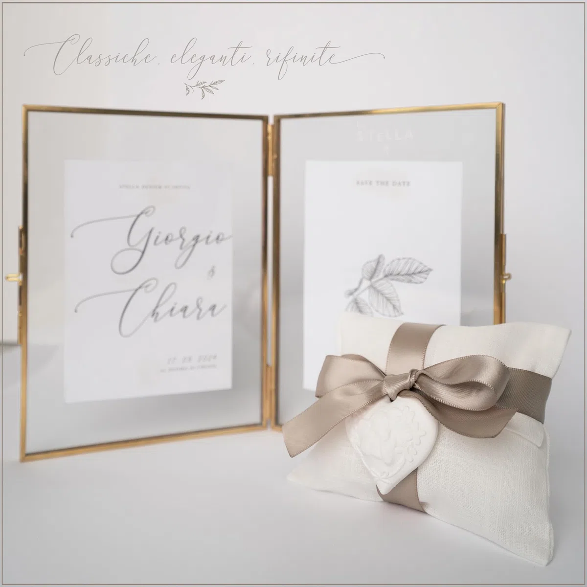 Eleganti Bomboniere Matrimonio/Cresima/Comunione in Soffice Misto Lino/Cotone, Sacchetti Portaconfetti con Gessetti Cuore/Angelo, 25 Pezzi (Salvia)