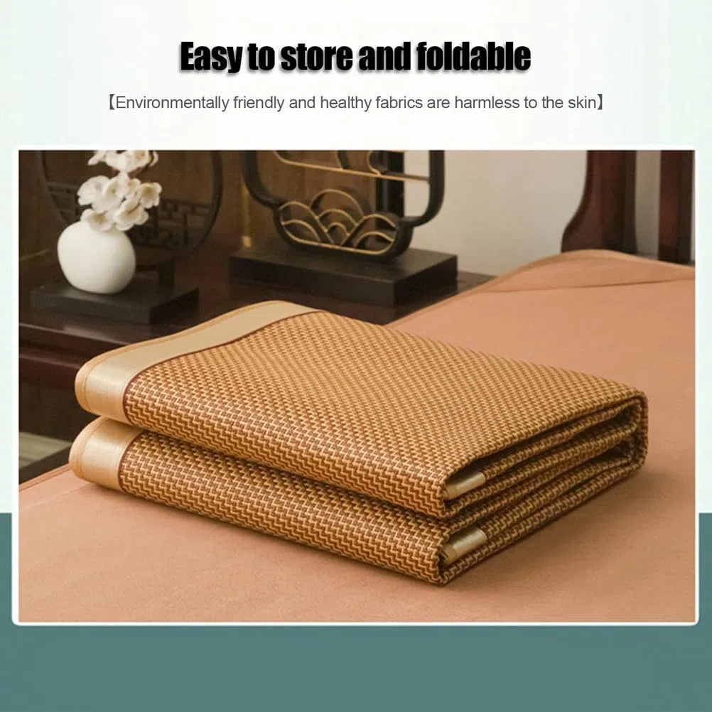 AVSMGP Stuoia Estivo in Rattan Ghiacciato, Materasso Rinfrescante per Letto - Proteggi-Materasso Pieghevole E Traspirante - per Letto Singolo, Matrimoniale, Queen-Size,C,180cmx200cm