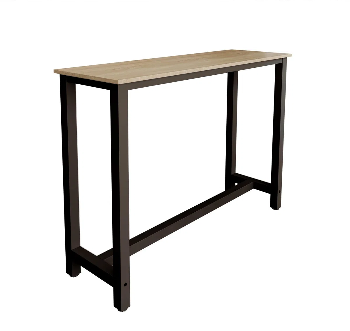 MB Muebles Bonitos, Tavolo Alto da bar Ani, Barra da cucina in Stile Minimalista con Gambe in Metallo, Melamina Opaca, Nero e Sonoma, 140x100x40 cm