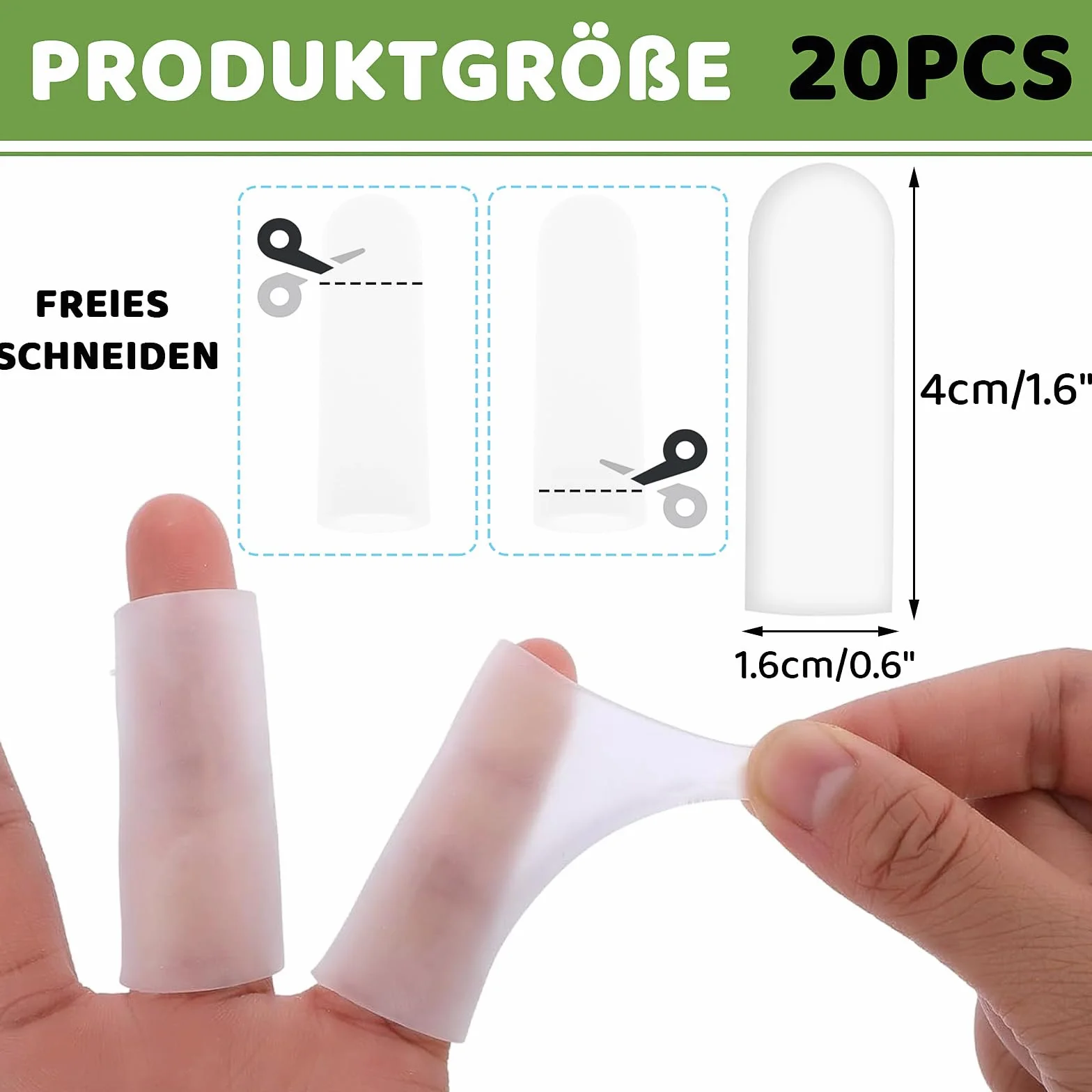 Gel Manicotti per Dita,20 Pezzi Protezioni per Dita in Gel,Impermeabile Proteggi Copridita in Silicone Proteggi Dita e Pollici Protezione Dita Mano per Casa e Lavoro