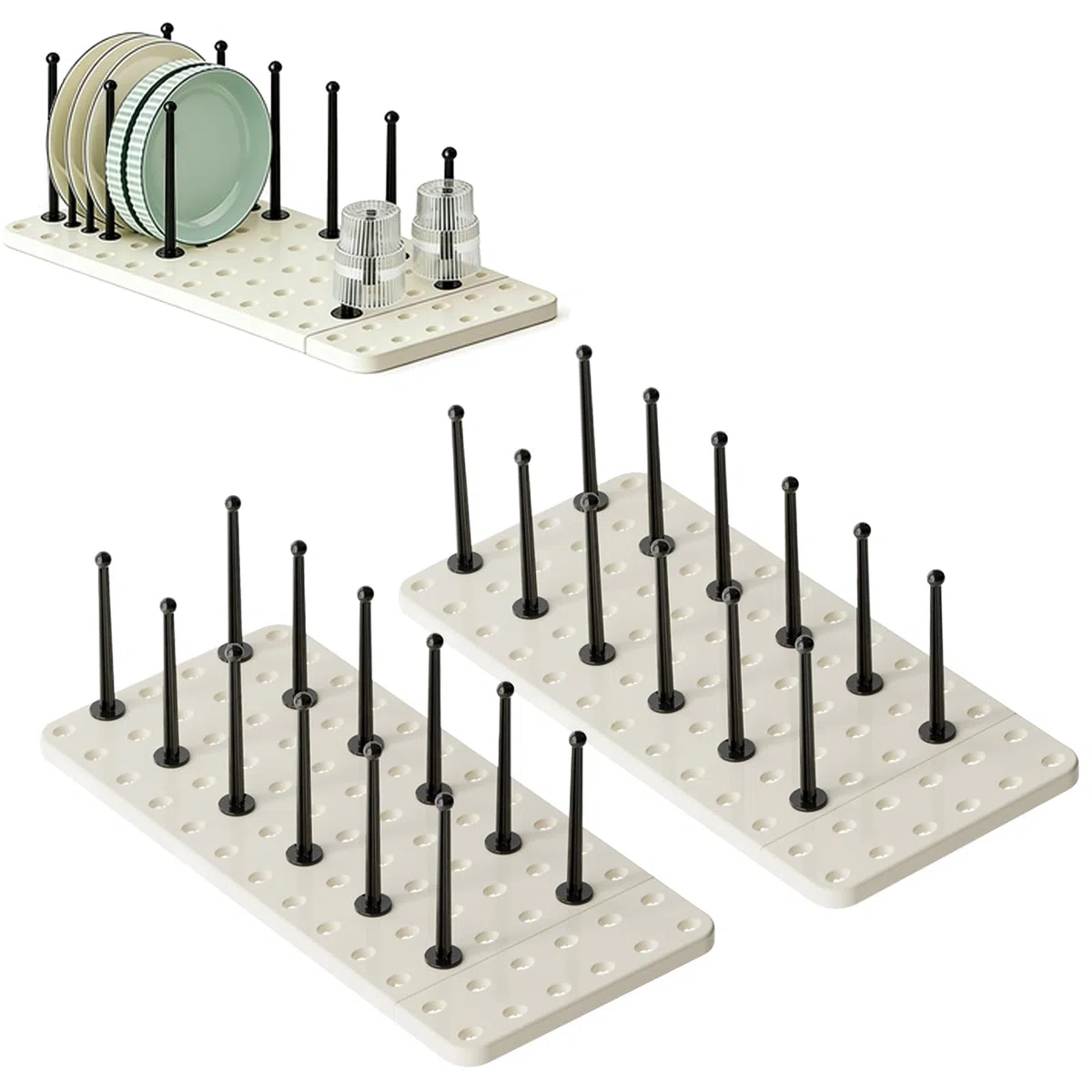 Organizzatore per Cassetti Cucina, Set da 2 - Porta Pentole Salvaspazio da Cassettone, Organizer Regolabile per Pentole, Padelle e Coperchi - Pratico Organizer Armadio Cucina