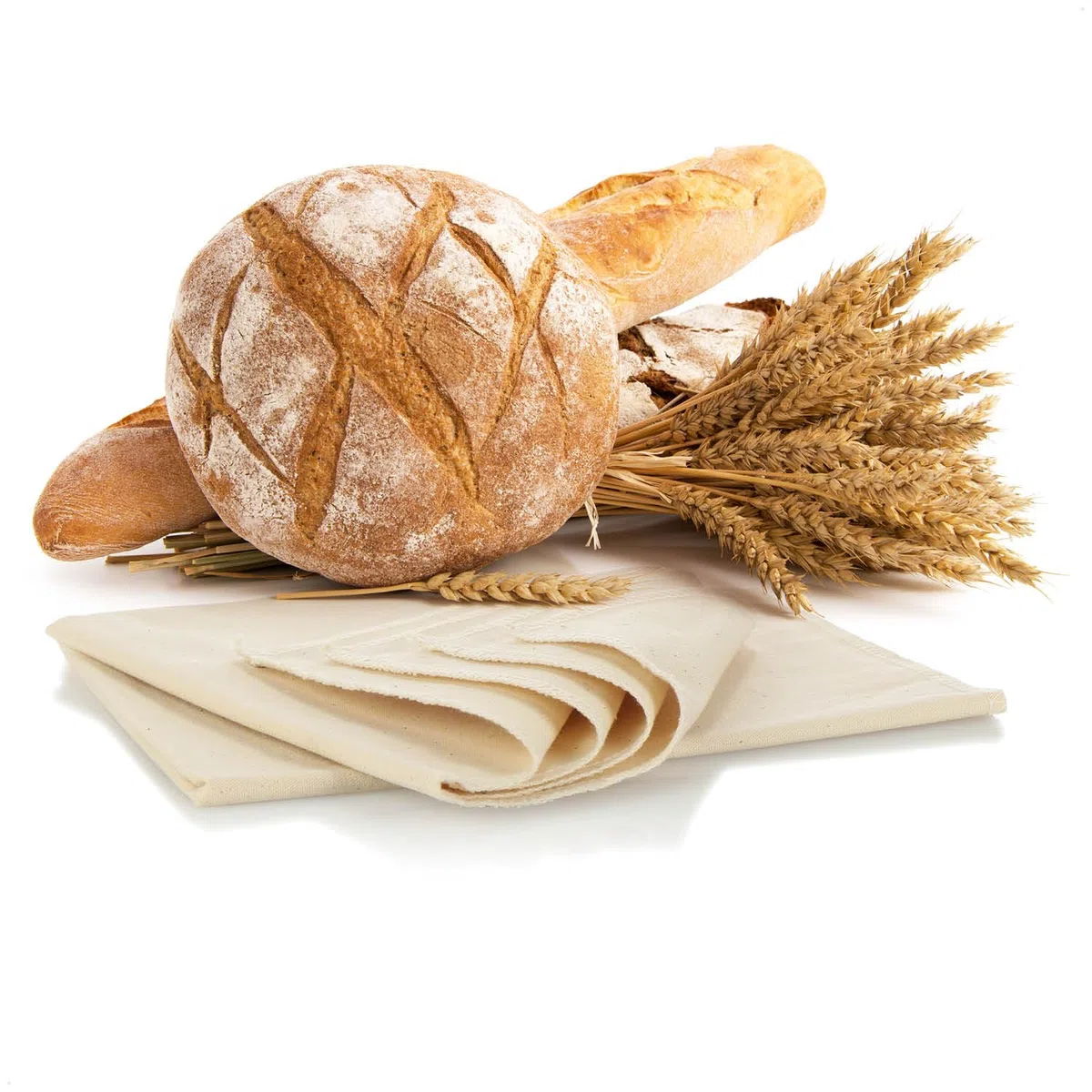 2x Panno di lino per cuocere il pane - Panno per l'impasto in lino naturale al 100% - Biancheria da forno per la preparazione dell'impasto e la cottura (75x45cm - 2 pezzi)