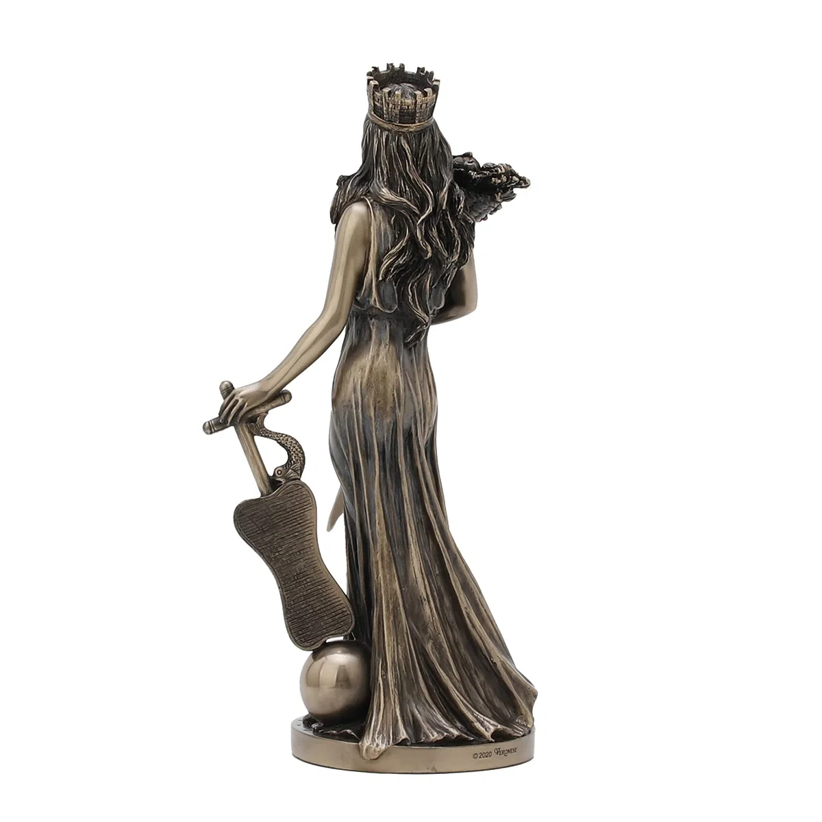 Veronese Design Statua della dea greca della fortuna e della prosperità, finitura in bronzo, WU77777A4