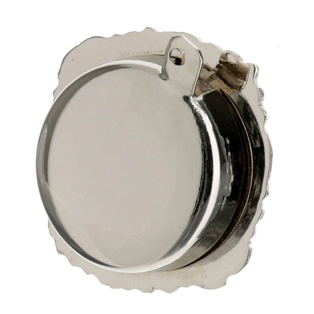 Holyart Ostensori, Teche, Reliquiari Metallo: Reliquiario di Diametro 3.5 cm Decoro Argentato Bordo