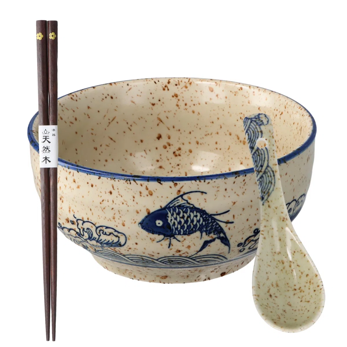 Set Ciotole Ramen Giapponesi in Ceramica 750ml-Con Bacchette e Cucchiai,Ceramica Ciotole giapponese per Ramen,Pho, Zuppe,Noodle, Riso,Lavabili in Lavastoviglie e Microonde