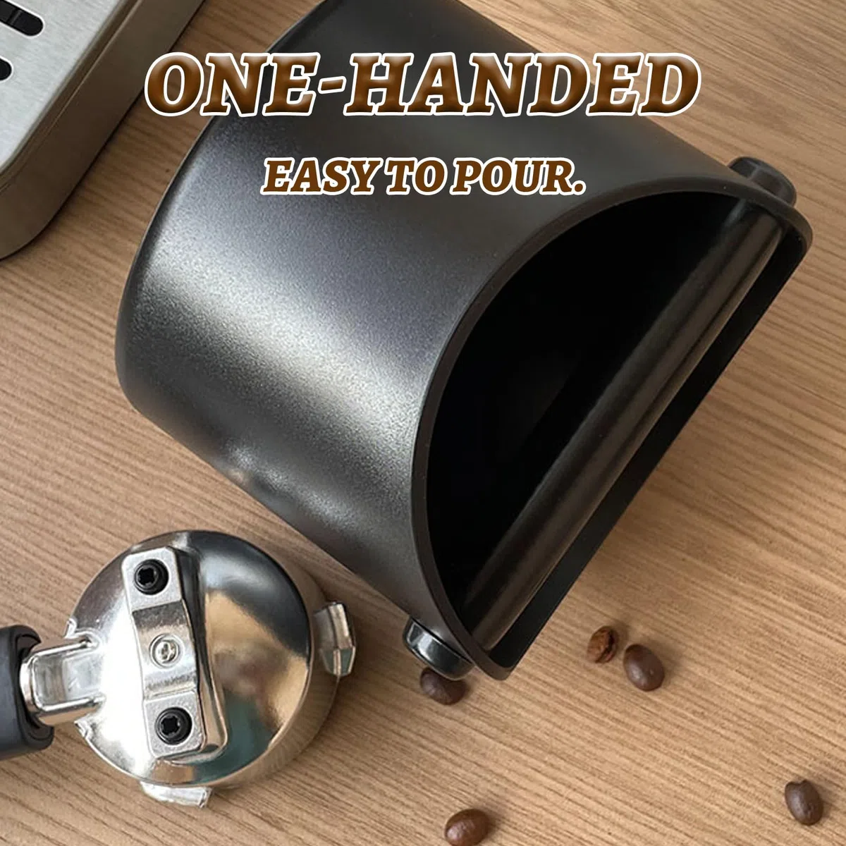 Coffee Knock Box Nero caffe Contenitore per caffè Espressocon Rimovibile Asta Percussione Scatola Fondi di Caffè Recipiente Fondi per Bar Ristoranti Uffici (10x10x11cm)
